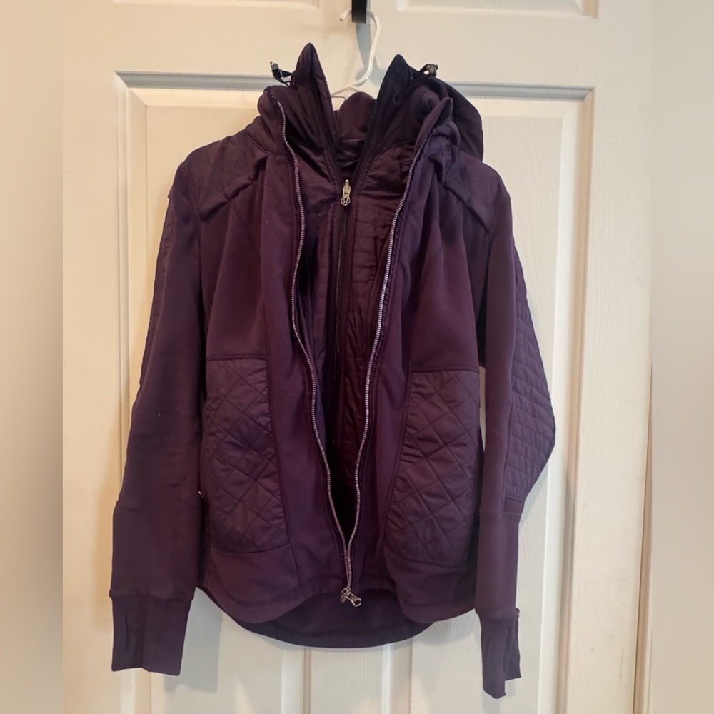 Lululemon Fleecy Keen Purple Zinfandel Winter Running Jacket Coat 10